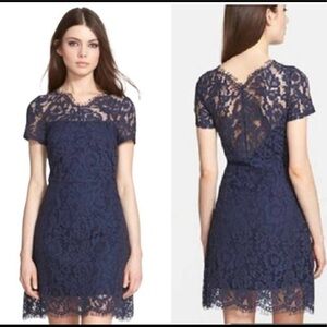 Lucy Paris navy blue lace dress medium